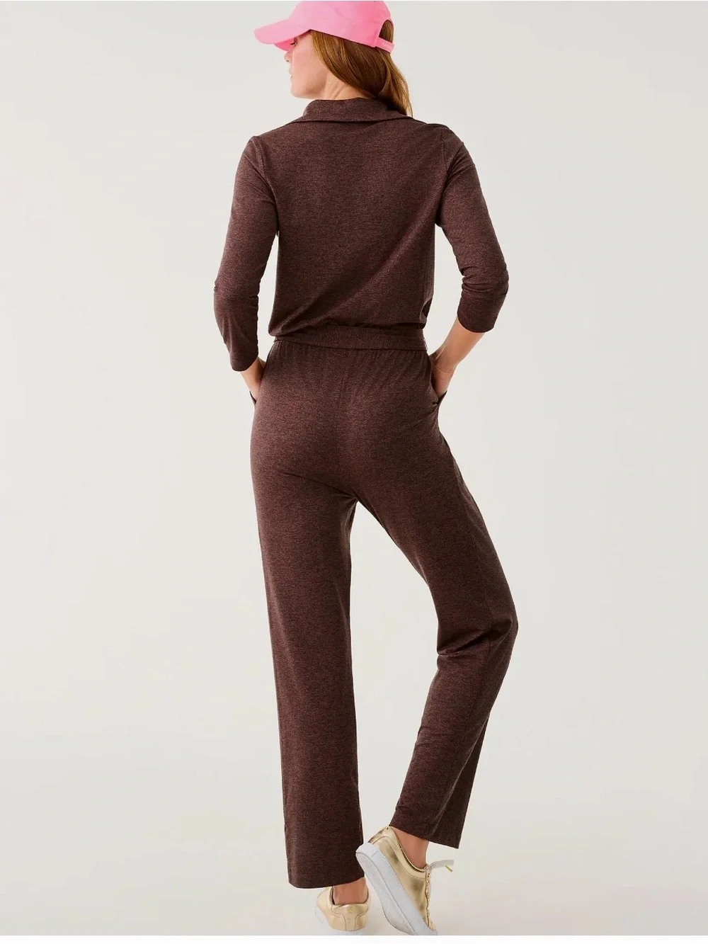 Lilly Pulitzer, NWTs Women's Brown Long-Sleeve Button Jumpsuit, loungewear sz s
